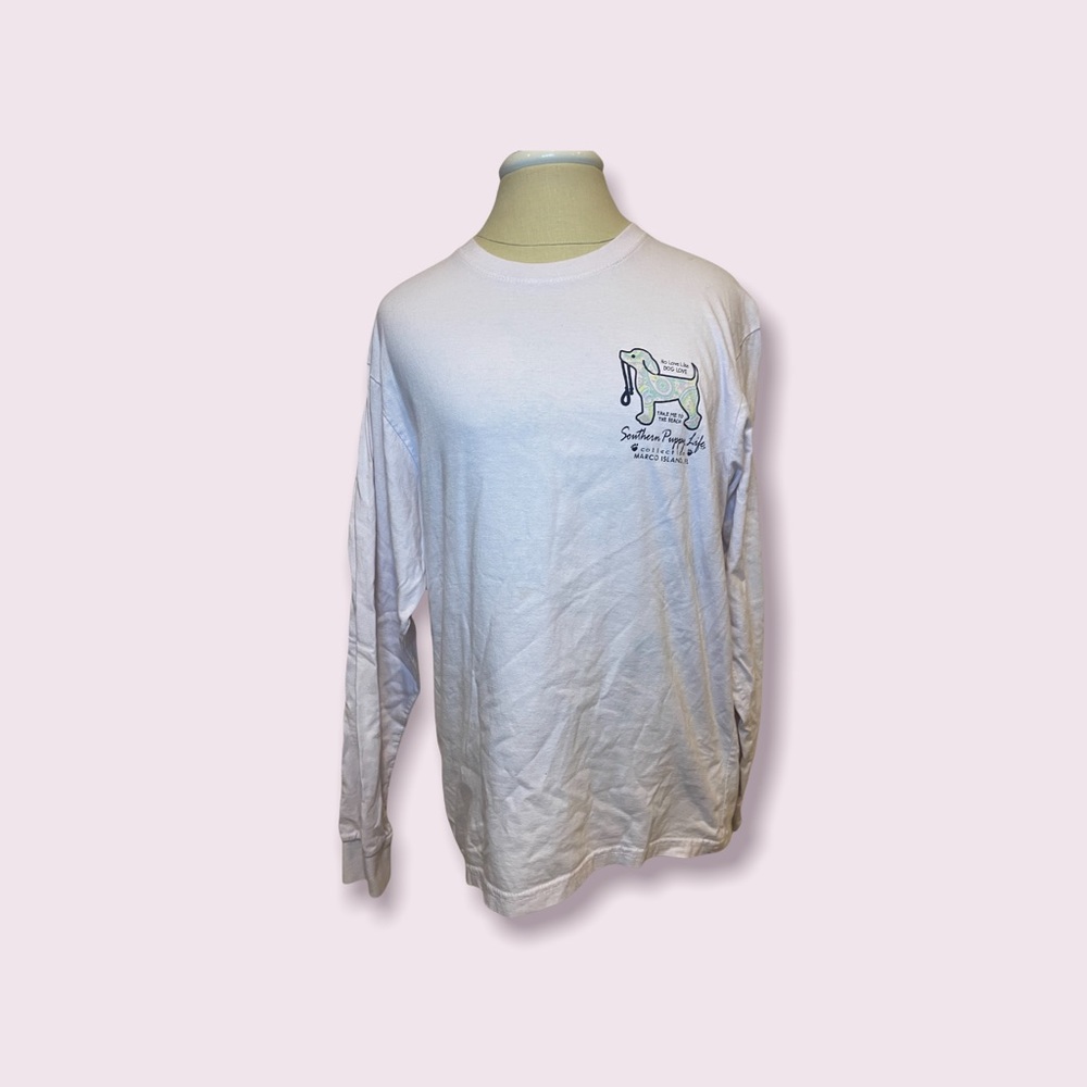 Exist Southern Puppy Love white long sleeve tee